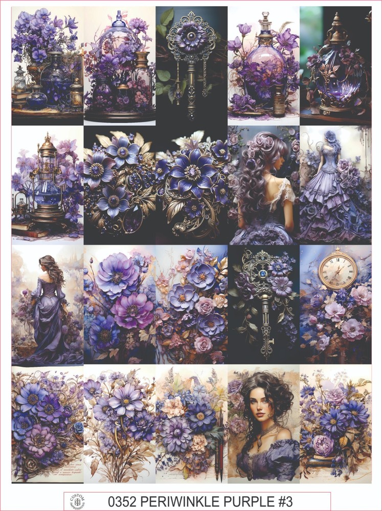 PERIWINKLE PURPLE #3 – COMPLETE SHEET OF 20 STICKERS
