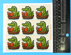 Alligators Reading Books In A Boat Sticker Sheet
