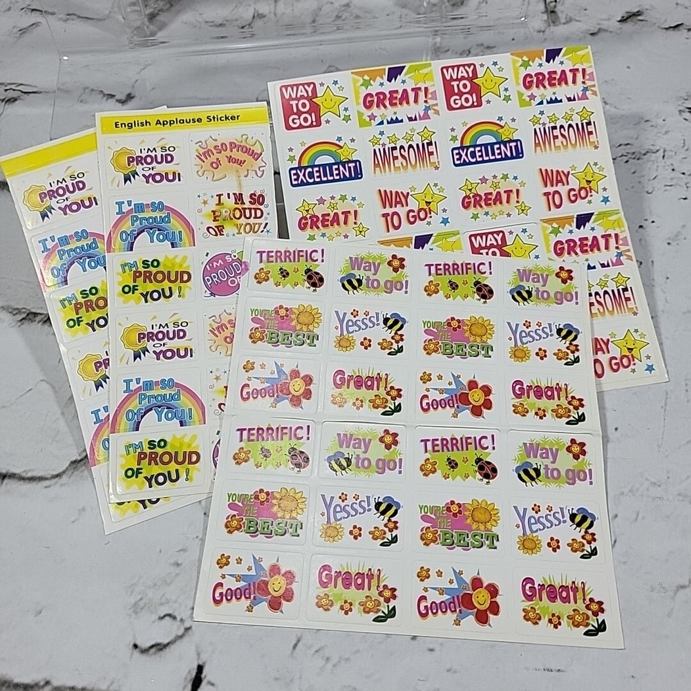 Reward Stickers Lot Of 4 Sheets Great Awesome Proud Of You Homework Chore Chart