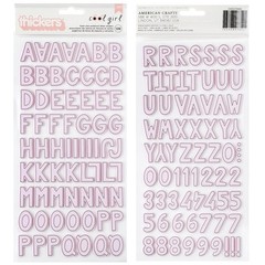 Pebbles COOL GIRL ALPHABET (2) SHEETS FOAM & CARDSTOCK THICKERS scrapbook