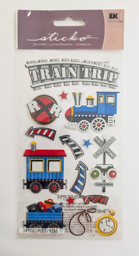 Metallic Train Trip Railroad Scrapbooking Stickers By Sticko