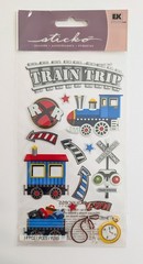 Metallic Train Trip Railroad Scrapbooking Stickers By Sticko
