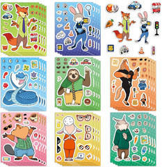 24 Sheets Make-A-Face Cartoon Sailor Anime Moon Stickers for Party Supplies