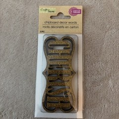 Lot Of 3 Packs Glitter Gold Wedding Theme Words: Wedding Love Cherish Chipboard