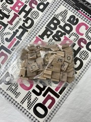 9 Sets Lot Vintage Alphabet Numbers Stickers 1″ & 1.5″ Scrabble Wood Letters