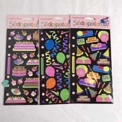 Vintage Birthday Party Binder Stickers Balloons Cards Scrapbook Stickopotumus