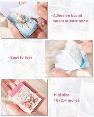 300 Pcs Washi Sticker Book Vintage Aesthetic Magic Journal Scrapbook Craft Suppl