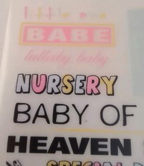 Baby Boy/Girl Rub On Scrapbook Embellishments Paper Crafts- 1 Sheet Quotes/Words