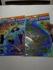 The Muppets Glitter Stickers 2 Sheets Kermit The Frog Miss PiggyNOS