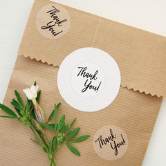 1000Pcs Clear Thank You Stickers 1.5 Inch round Transparent PVC Stickers Self-Ad