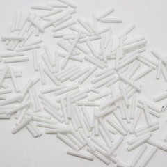 800 Glass Tube Bugle Beads 2X12mm Opaque White + Storage Box