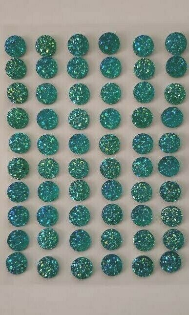 CraftbuddyUS CB042T 60pc10mm Self Adhesive AB Sparkle Gems AB TURQ Diamante Gems