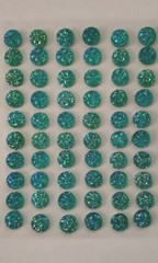 CraftbuddyUS CB042T 60pc10mm Self Adhesive AB Sparkle Gems AB TURQ Diamante Gems