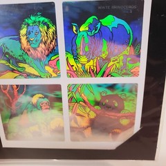 3D Laser Hologram Sticker Sheet African Animals 1994 Adorn Gift