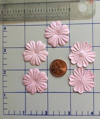 20 Pale Pink Handmade Mulberry Paper Flowers Petals Baby Girl shower cards 1″