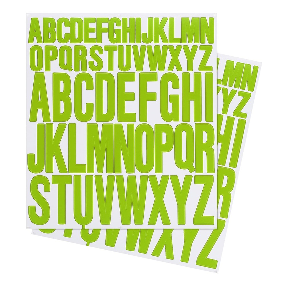 PATIKIL Letter Stickers 1 Inch 2 Inch, 12 Sheets Self Adhesive Yellow Green