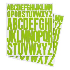 PATIKIL Letter Stickers 1 Inch 2 Inch, 12 Sheets Self Adhesive Yellow Green