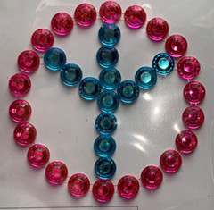 Rhinestone Peace Sign Sticker Scrapbook Arts Crafts Kids 35 Stones Pink Blue New