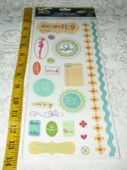 Pregnancy, Expecting, Baby Shower Sticker Embellishments Little Yellow Bicycle