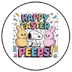 HAPPY EASTER PEEPS BEAGLE ENVELOPE SEALS LABELS STICKERS PARTY FAVORS