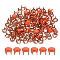 5mm Metal Studs Spots 100Pcs Round Dome Claw Beads Nailhead, Orange