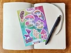 Rainbow Vibrant Mushroom Sticker Sheet – Original Art by SammiSpaghettiArt