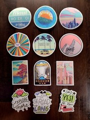STICKERS x 12 Inspiration Affirmation Travel Adventure Journal 23Z2