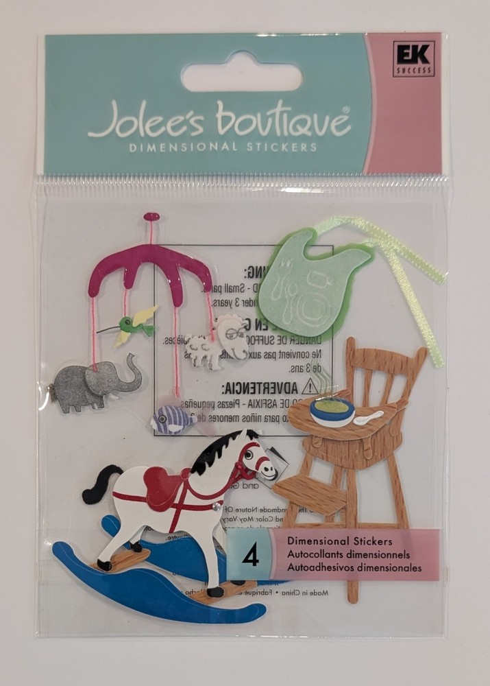 VERY RARE Jolee’s Toddler Toys High Chair Rocking Horse Scrapbooking Stickers