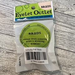 EyeLet OutLet Shape Brads 12/Pkg Funky Fish