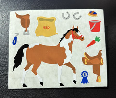 VINTAGE 3 x 4″ MRS GROSSMAN STICKERS PAINTED HORSE RODEO 4H FAIR RIDING