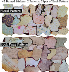 Dark Academia Junk Journal Stickers, Burnt Edge Scrapbook Stickers for Scrapbook
