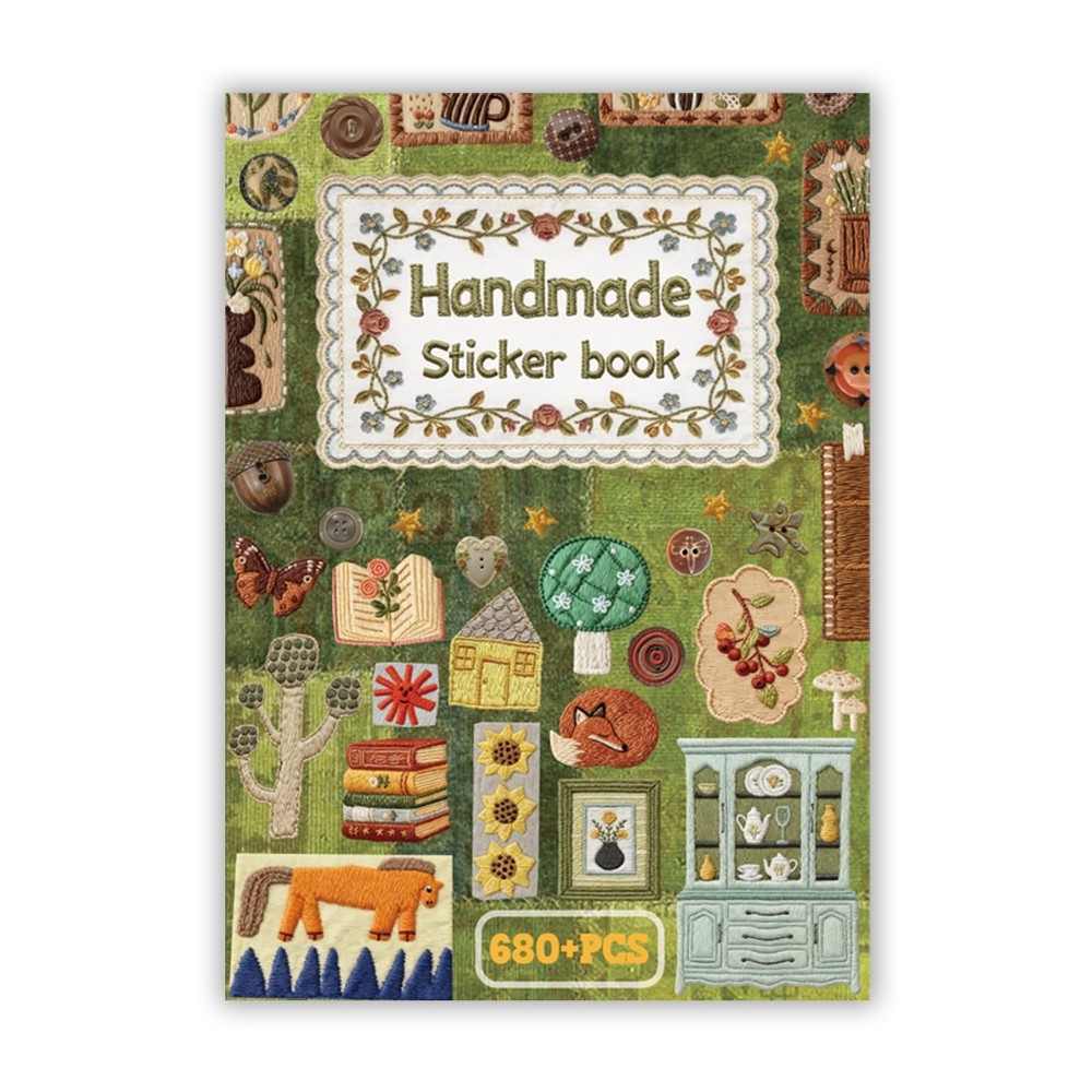 Bomichi Japanese Embroidered Sticker Book, Animal and Plant Theme 680+ Pcs C…