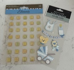 Keepsake Baby Boy 3-D Die Cut Scrapbook Memory Letter Block Stickers