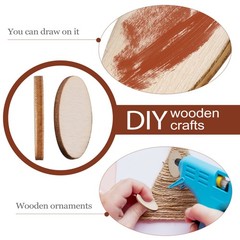 200Pcs Craft Oblong Wood Chips for Home Decor and Rustic Style