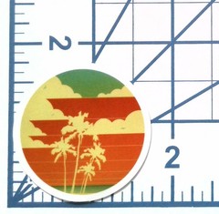Retro Sunset Palm Tree Die Cut Vinyl Sticker Decal Durable Beach Vacation