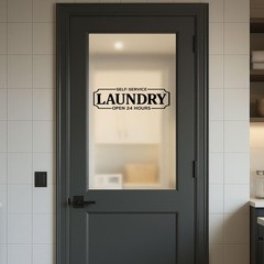 Laundry Room Decal Vinyl Wall Washer Dryer Door Sign Glass Waterproof Shop