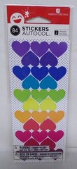 American Greetings Stickers Colorful Hearts Purple Red Green Blue Pink 84 Pieces