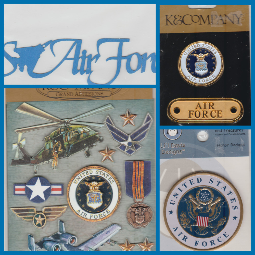 🛩️K & COMPANY » AIR FORCE » PLANE✈️-MEDALS🎖️-STARS⭐-SCRAPBOOKING STICKER LOT🚁