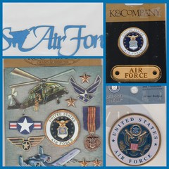 🛩️K & COMPANY » AIR FORCE » PLANE✈️-MEDALS🎖️-STARS⭐-SCRAPBOOKING STICKER LOT🚁