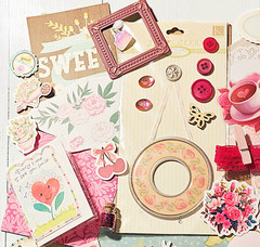 Sweet Love Theme Papercraft Ephemera Kit, Scrapbook Stickers, Junk Journal Kit