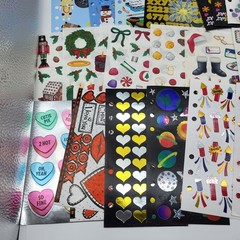 Huge collection of sticker sheets some used mixed themes scrapbook craft