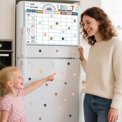 Magnetic Reward Chart for Kids at Home Boho Rainbow I Did It Motivate Behavio…