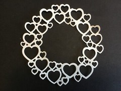 Hearts Circle Frame Heart Round Frame Die Cut Embellishments 6 pcs 3-7/8″