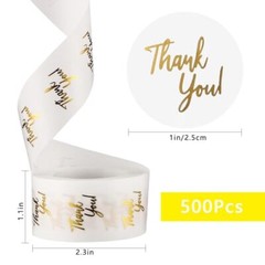 Pcs Clear Thank You Stickers Round Transparent PVC Stickers, 1 in Self 500