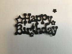 Happy Birthday Star Die Cut Embellishments Choose Color 12 pcs 1-1/4″ X 2-1/4″