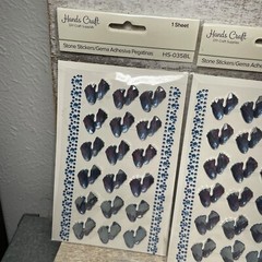 Lot of 3 Hands Craft Stone Stickers DIY Craft Supplies 1 Sheet Babies Footprints
