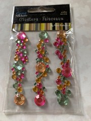 CRYSTAL STICKER CLUSTER ROUNDS MULTI-COLORS-SIZES GEMSTONE ROUNDS