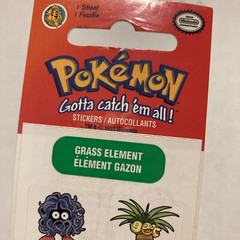 Lot of 4 Pokémon 1999 Sealed Sticker Packs: Normal, Grass, Fire, Bug Elements