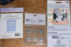 Scrapbooking Stickers/Brads: Faux Eyelets, Lg Flower Brads & Sentiment Stickers