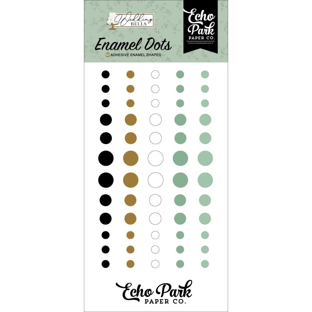 Crafts Enamel Dots EP Wedding Bells Green White Brown Black